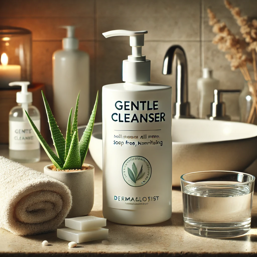 a bottle of cleanser for sensitive skin
