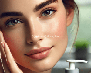 Woman applying calming moisturizer