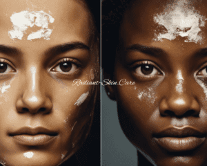 Comparison of oily skin before and after using appropriate face wash