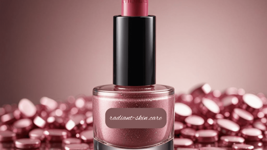 a bottle of lip gloss in pink.