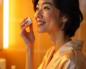 a beautiful female applying moisturizer for combination skin